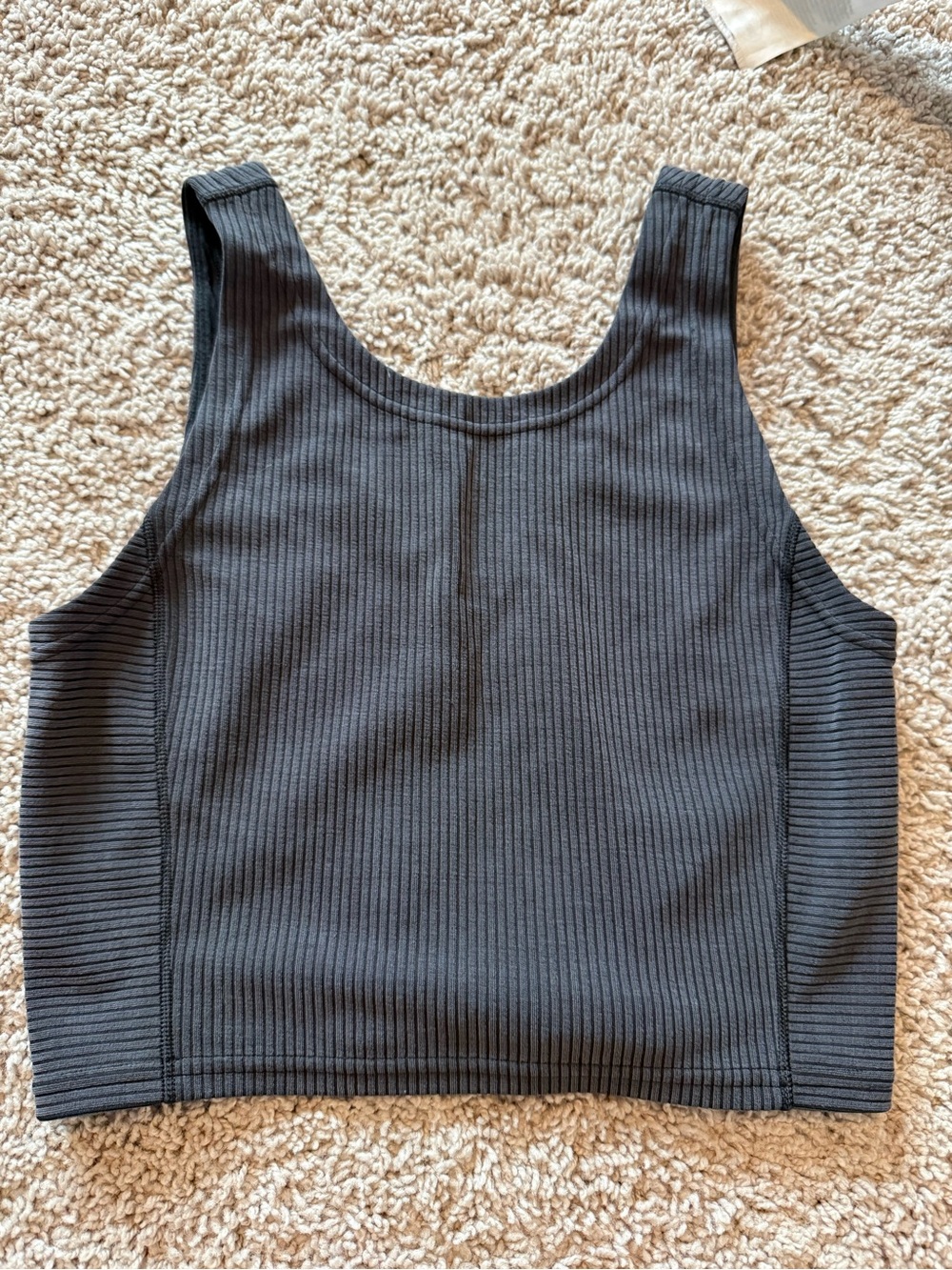 lululemon athletica Black Ribbed Crop Tank